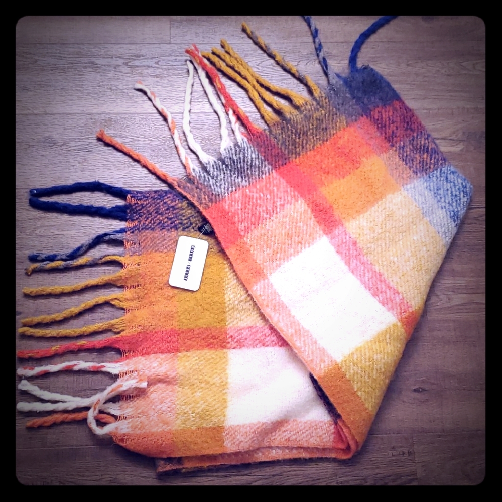 86"x18" OVERSIZED Plaid Scarf / Wrap